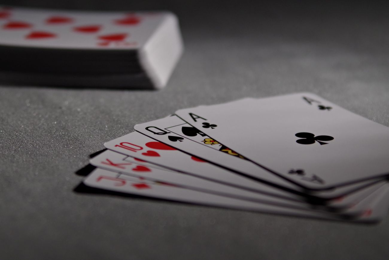 Playing cards arranged on a table